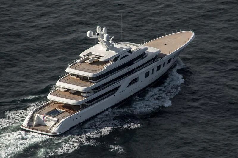 a boat in the water aboard AQUARIUS Yacht for Sale