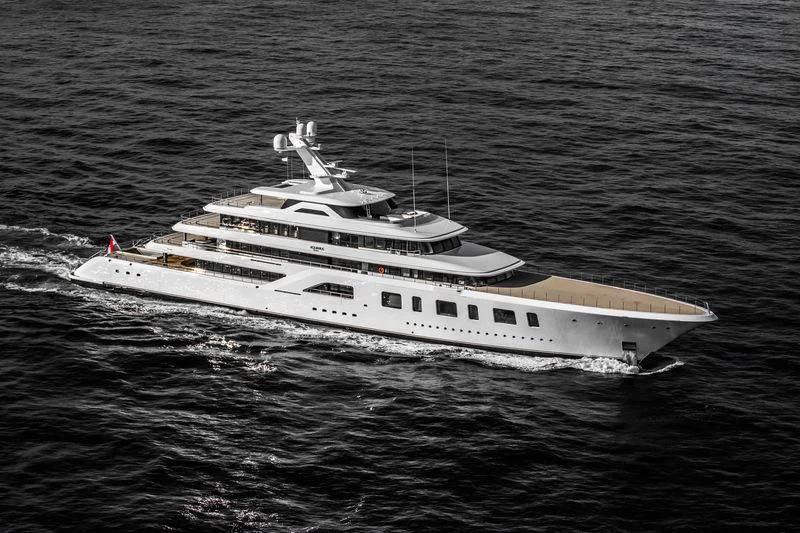 a boat in the water aboard AQUARIUS Yacht for Sale