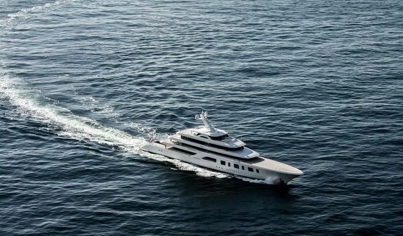 a boat in the water aboard AQUARIUS Yacht for Sale