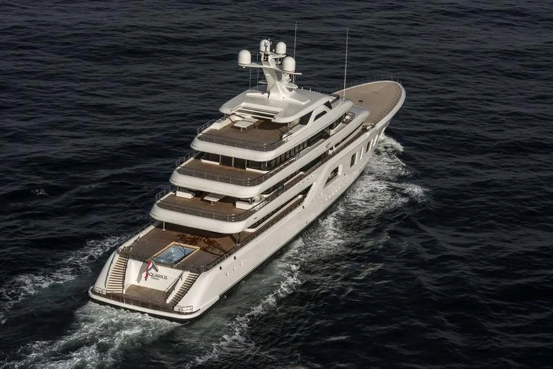 a ship in the water aboard AQUARIUS Yacht for Sale