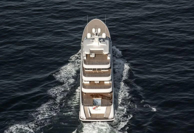 a ship in the water aboard AQUARIUS Yacht for Sale