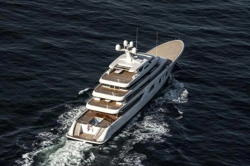 a boat in the water aboard AQUARIUS Yacht for Sale