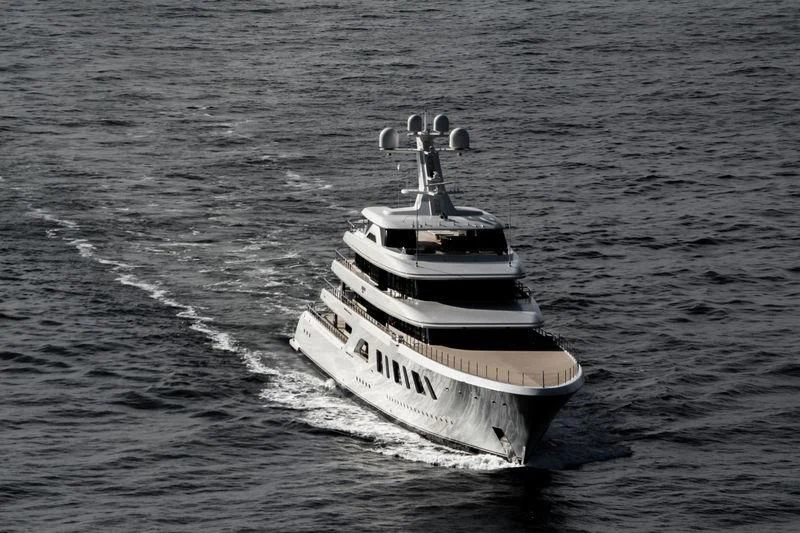 a boat on the water aboard AQUARIUS Yacht for Sale