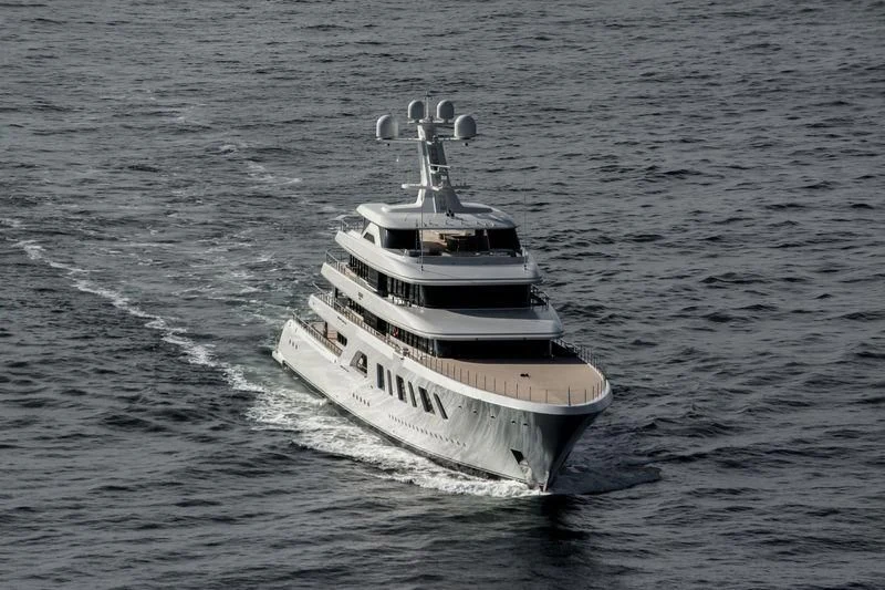 a boat in the water aboard AQUARIUS Yacht for Sale