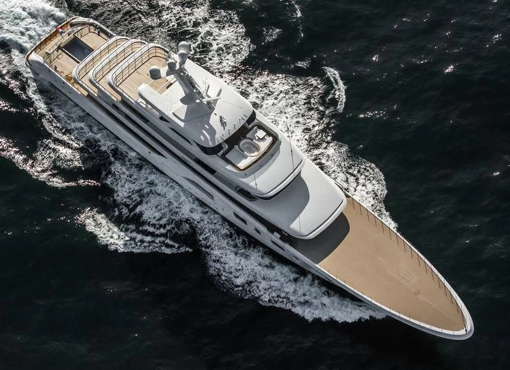 a boat on the water aboard AQUARIUS Yacht for Sale