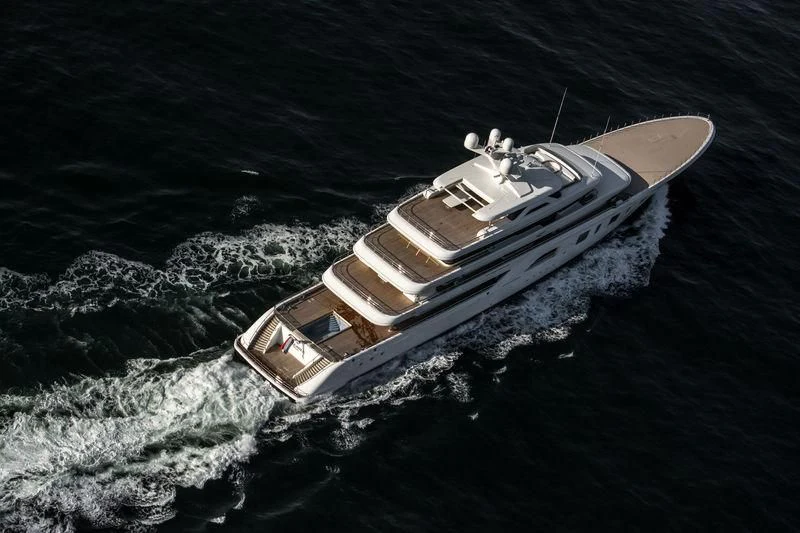 a boat in the water aboard AQUARIUS Yacht for Sale
