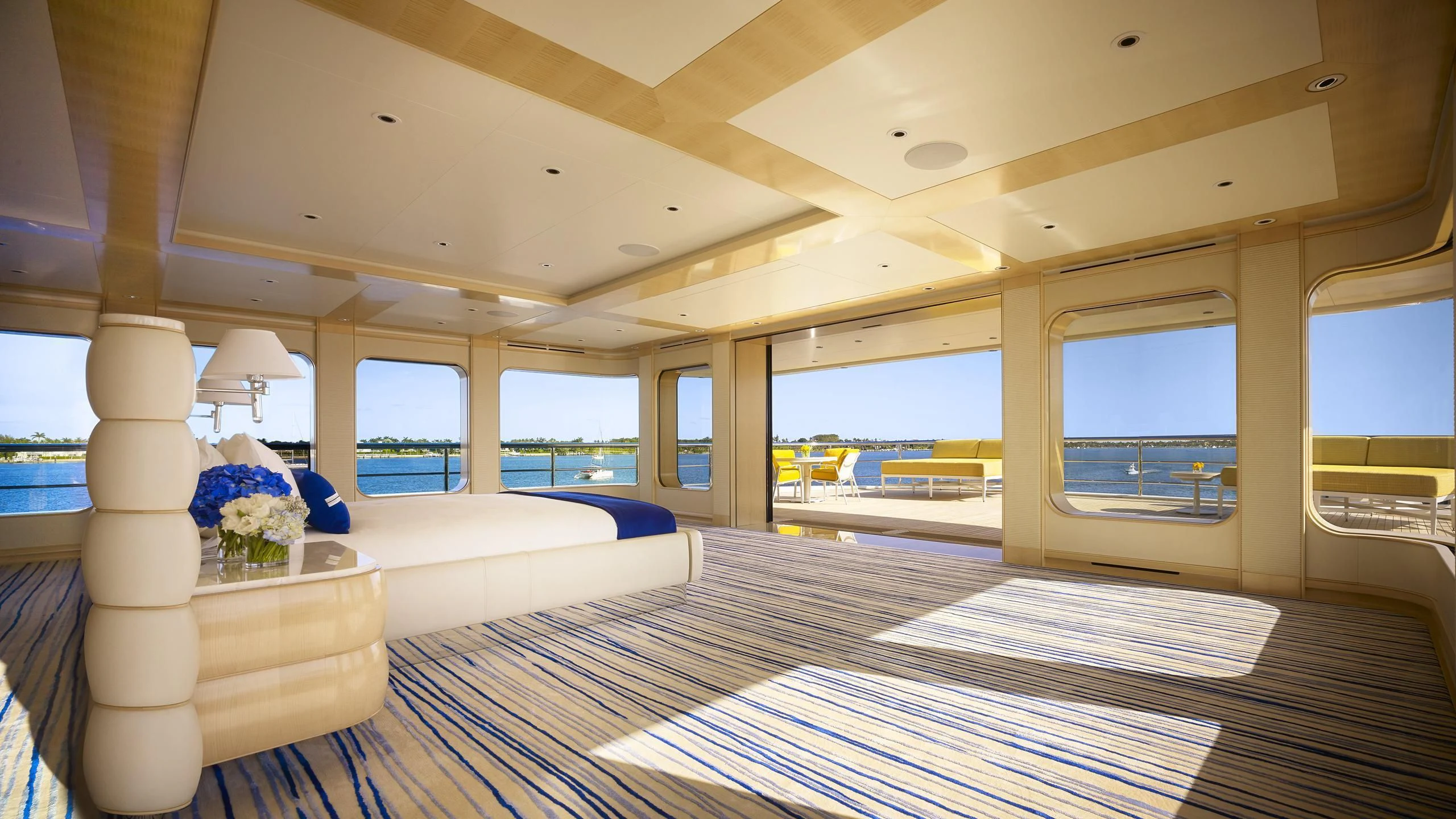 inside of a boat aboard AQUARIUS Yacht for Sale