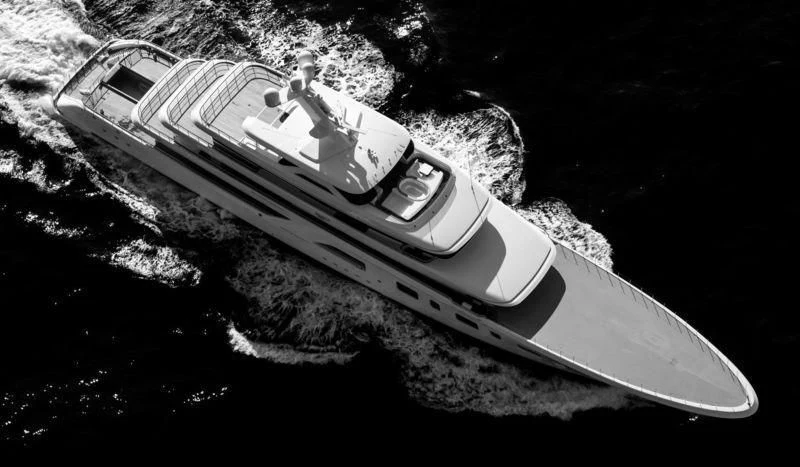 a small space ship in the water aboard AQUARIUS Yacht for Sale