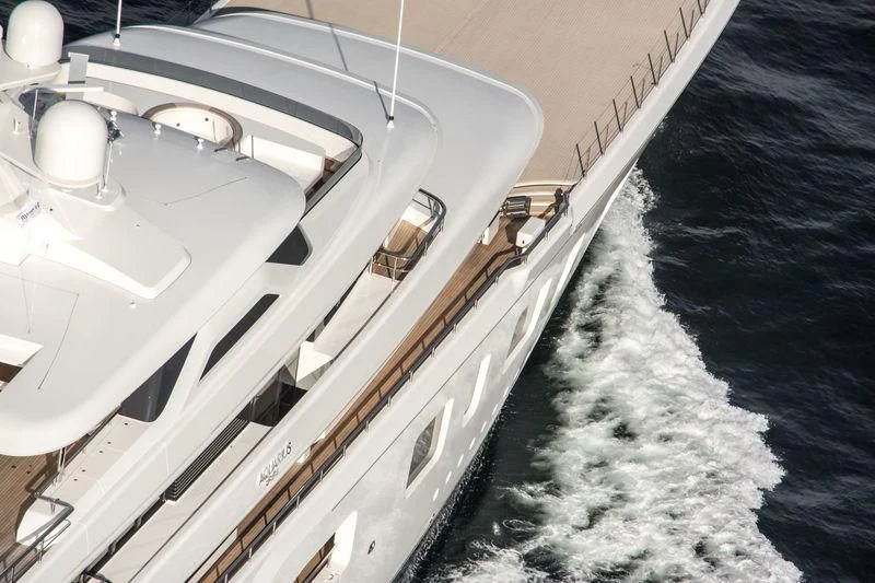 a space shuttle on the water aboard AQUARIUS Yacht for Sale