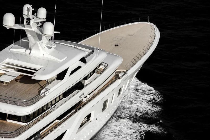 a boat in the water aboard AQUARIUS Yacht for Sale