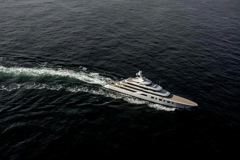 a boat in the water aboard AQUARIUS Yacht for Sale