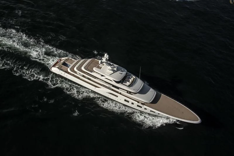 a space ship in the water aboard AQUARIUS Yacht for Sale