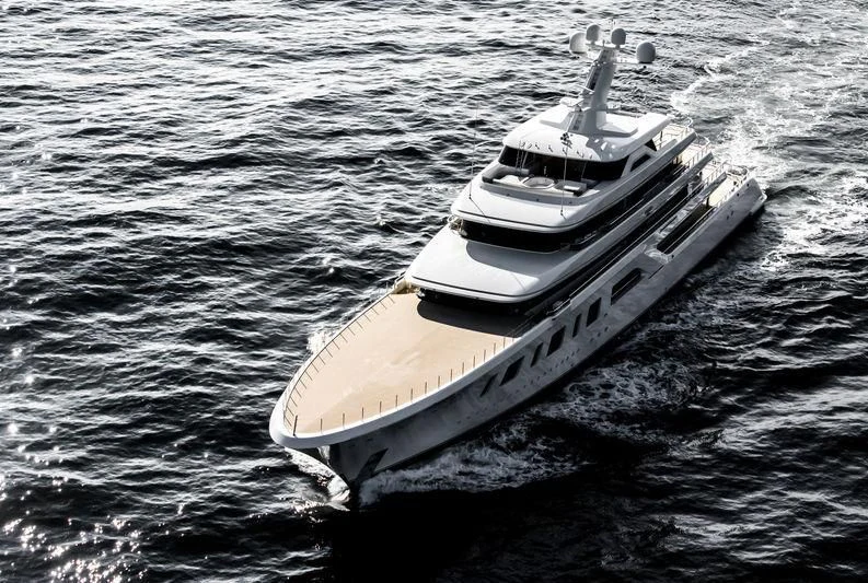 a boat in the water aboard AQUARIUS Yacht for Sale