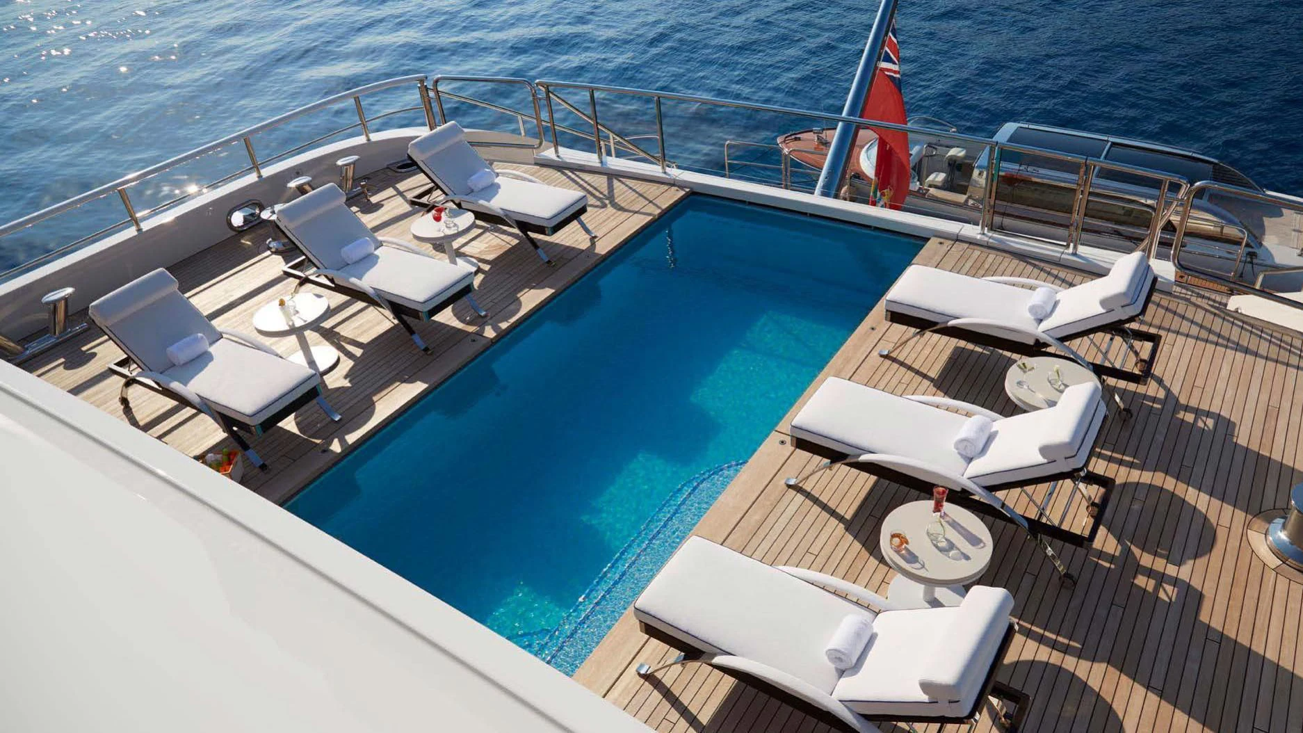 a boat on the water aboard AQUARIUS Yacht for Sale