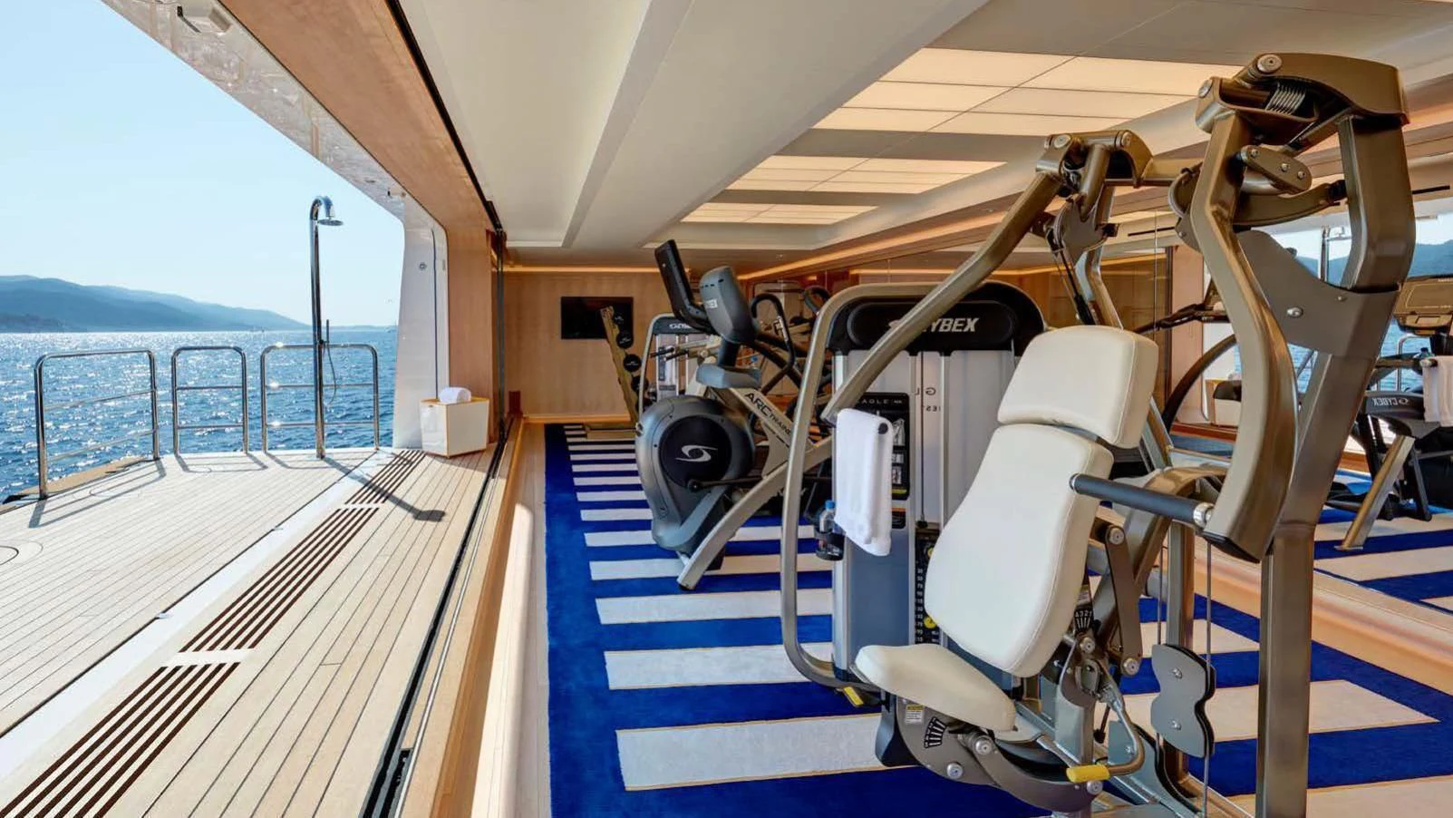 a boat on the water aboard AQUARIUS Yacht for Sale
