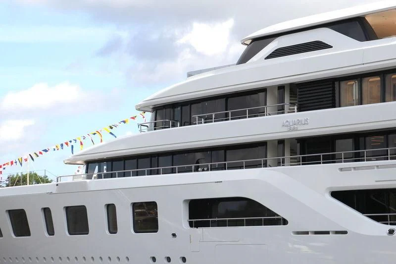 a large white building aboard AQUARIUS Yacht for Sale