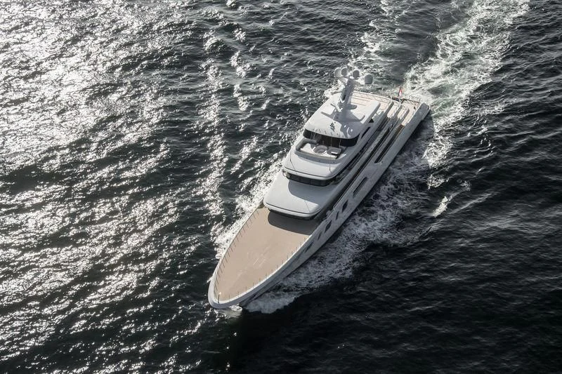 a boat on the water aboard AQUARIUS Yacht for Sale