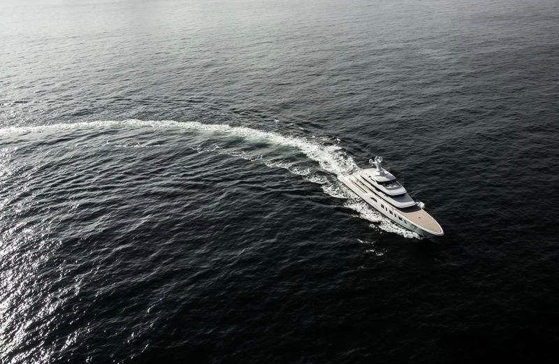 a boat on the water aboard AQUARIUS Yacht for Sale