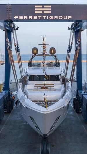 a boat in a harbor aboard NIMIR Yacht for Sale