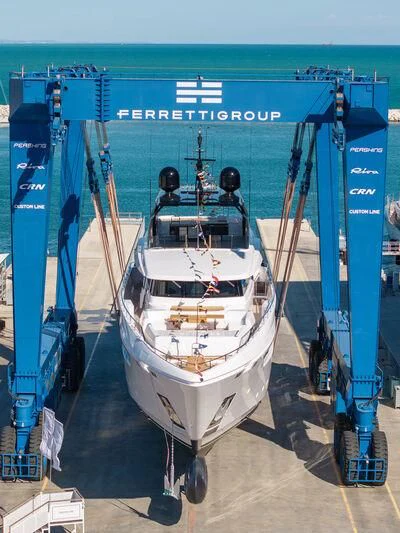 a boat in a body of water aboard NIMIR Yacht for Sale
