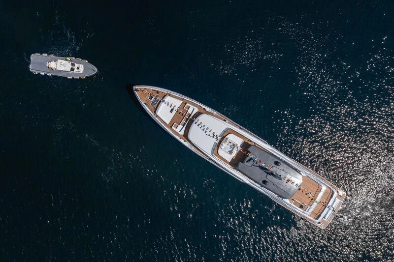a satellite in space aboard NIMIR Yacht for Sale