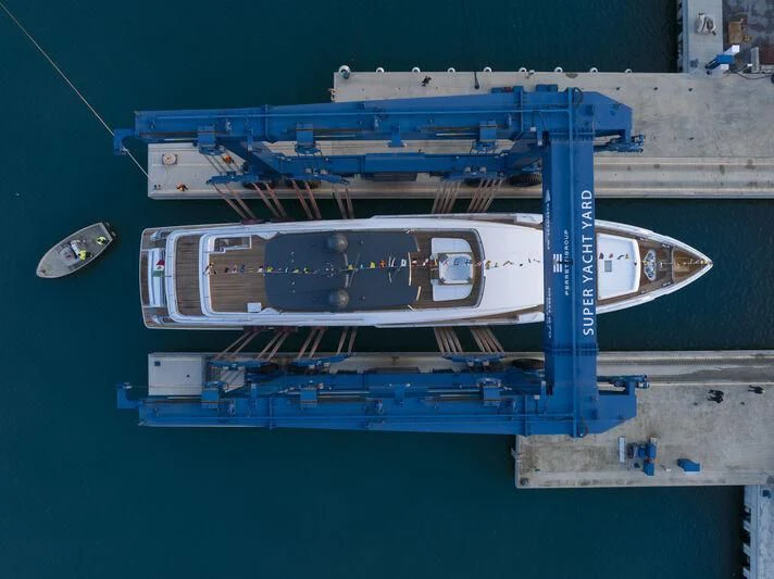 a boat on the water aboard NIMIR Yacht for Sale