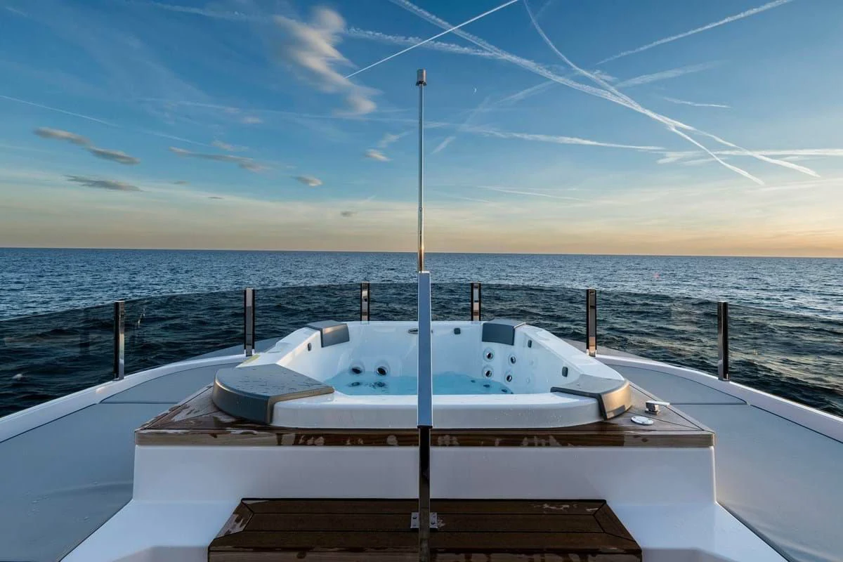 a boat on the water aboard NIMIR Yacht for Sale