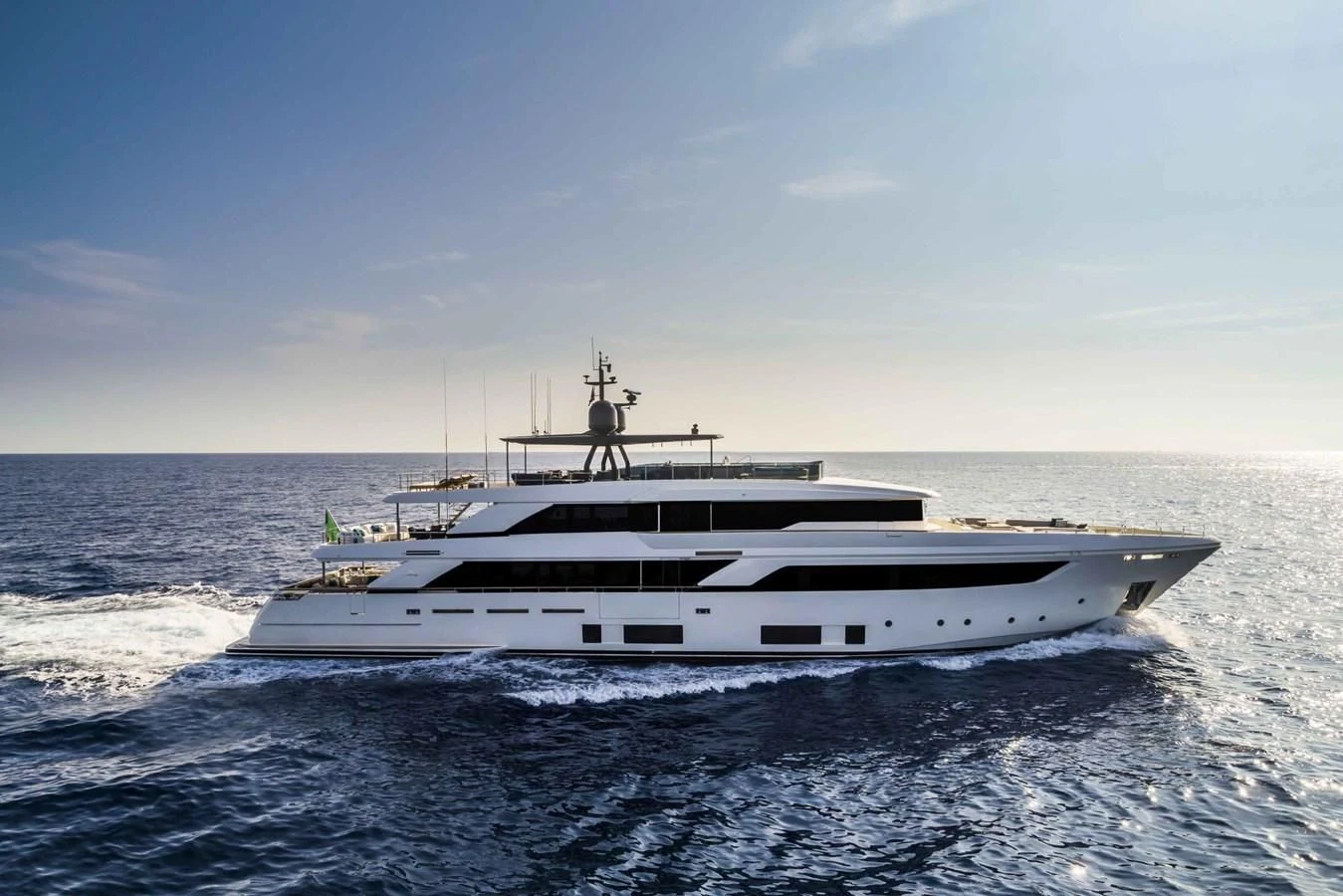 a white yacht on the water aboard NIMIR Yacht for Sale