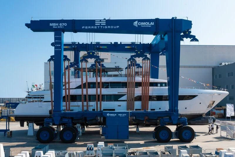 a large machine outside aboard NIMIR Yacht for Sale