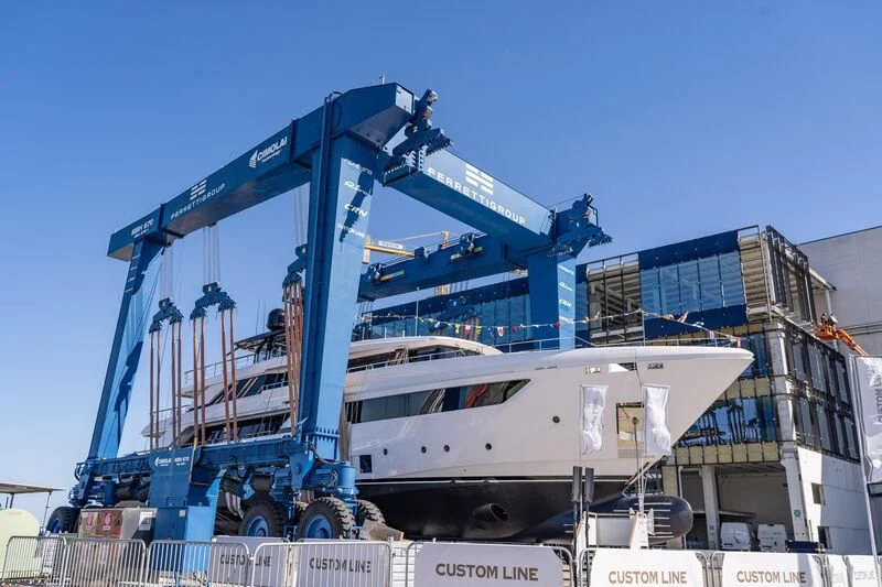 a large machine on a trailer aboard NIMIR Yacht for Sale