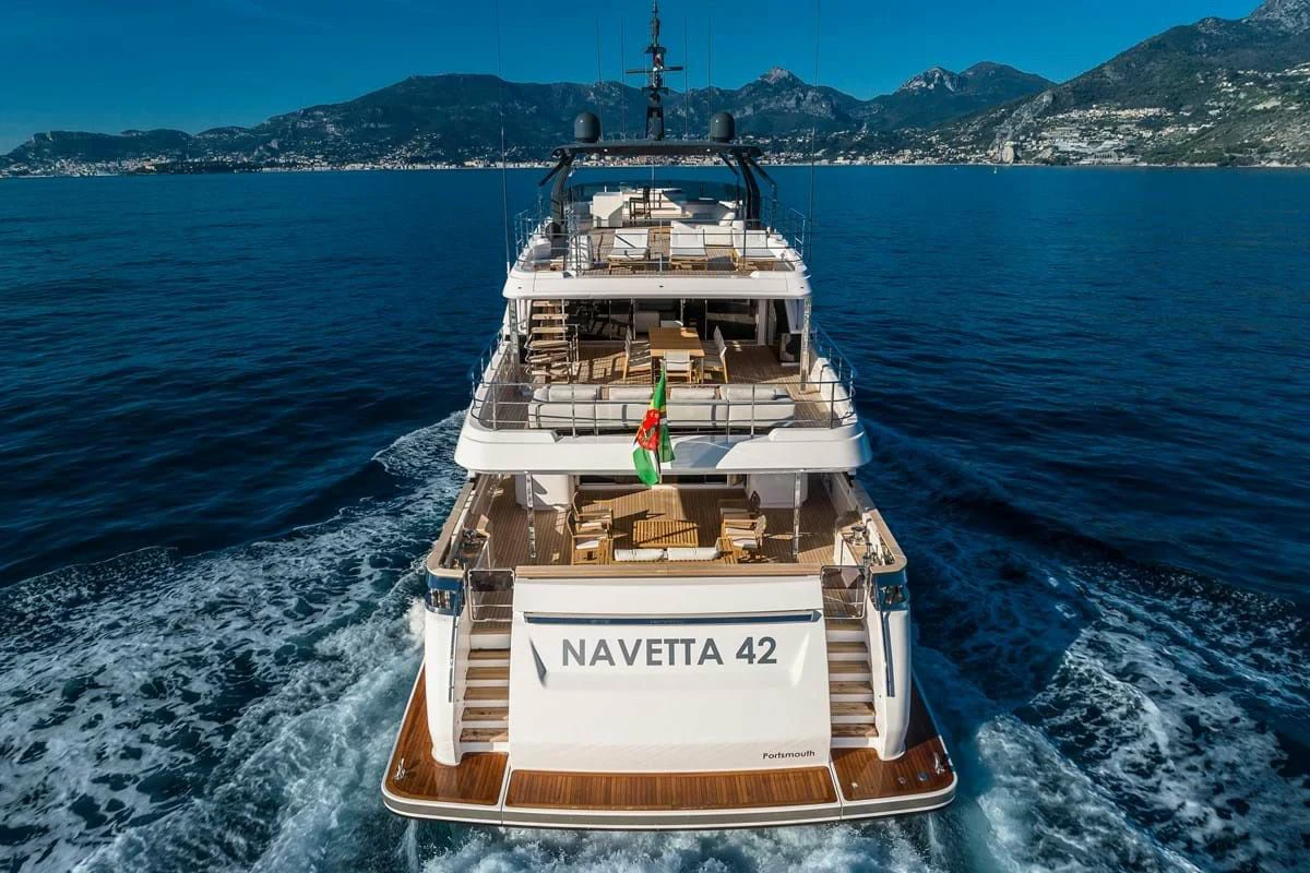 a ship sailing on the sea aboard NIMIR Yacht for Sale