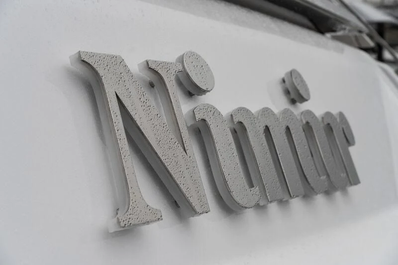 a letter made of silver aboard NIMIR Yacht for Sale