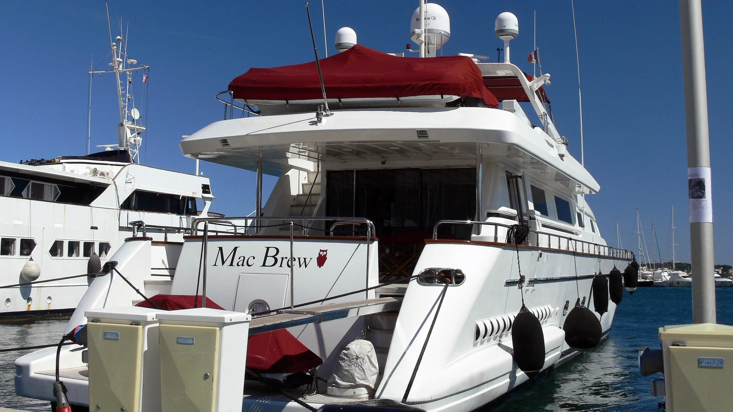a boat docked at a pier aboard THE ROCK Yacht for Sale
