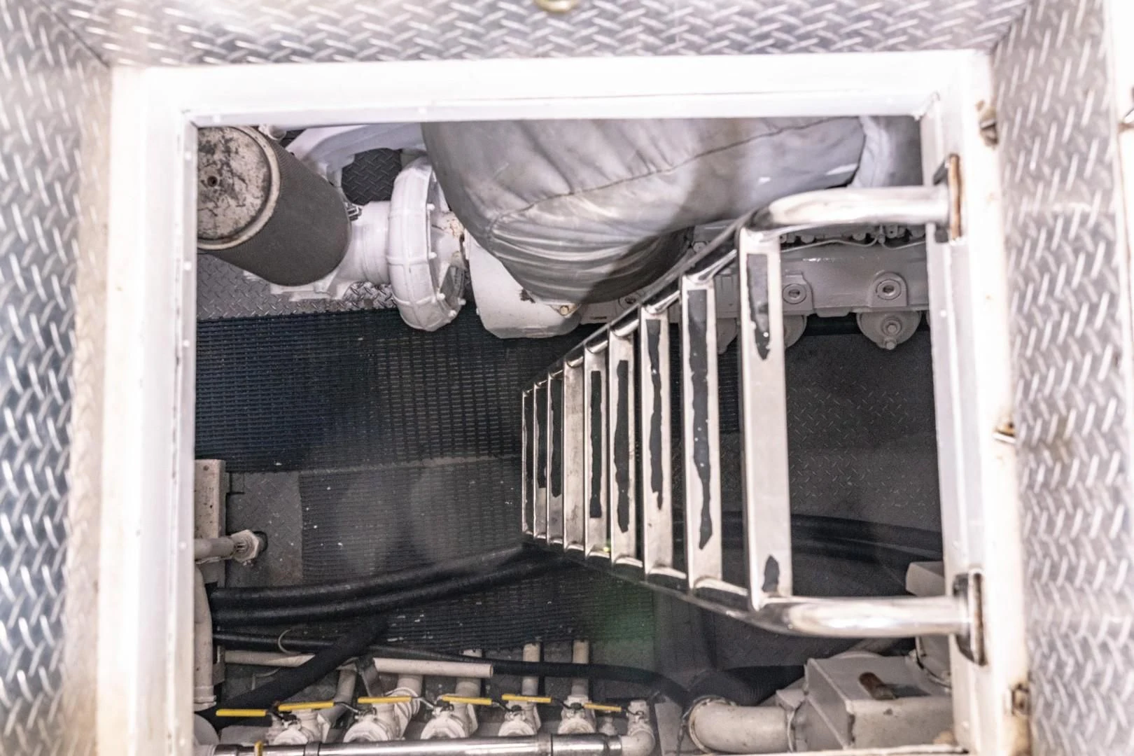 a large metal object in a room aboard EL CAPRICHO Yacht for Sale