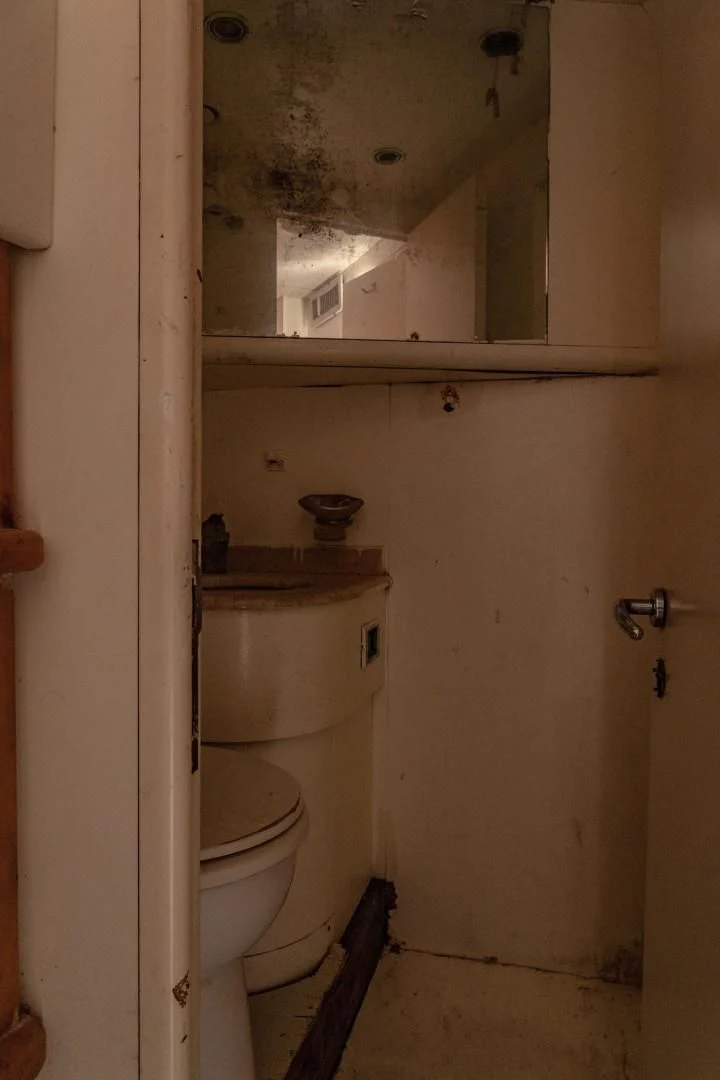 a bathroom with a toilet aboard EL CAPRICHO Yacht for Sale