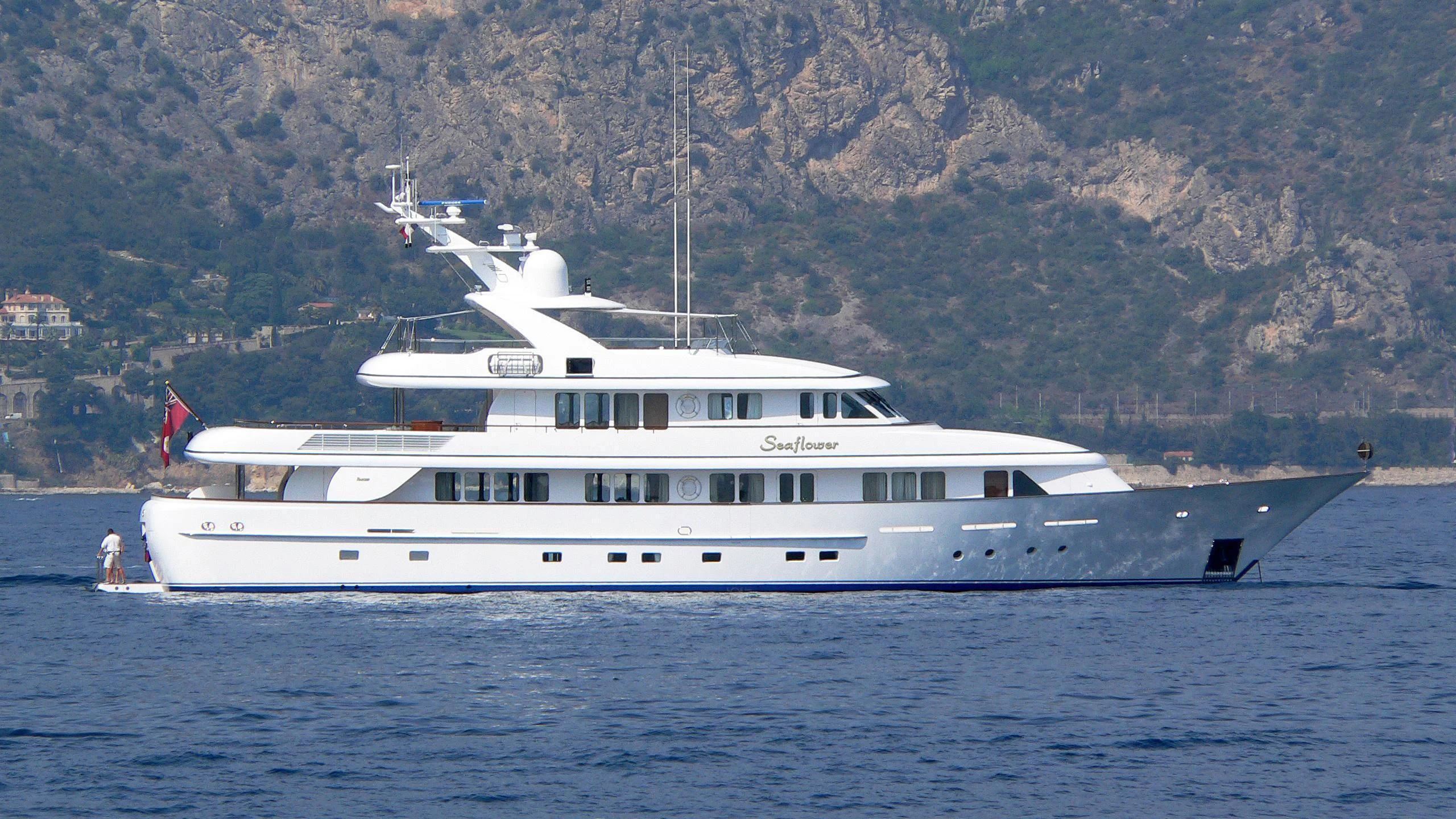 a large boat on the water aboard CIPITOUBA Yacht for Sale