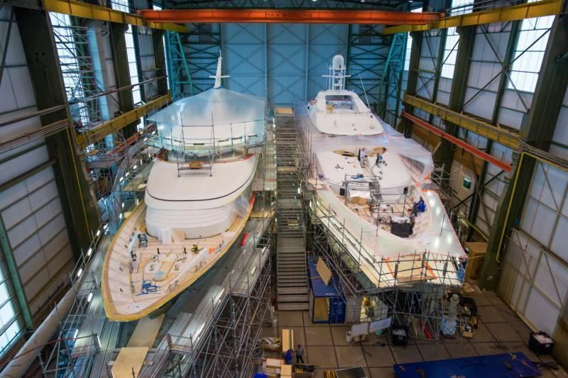 a large factory with several machines aboard CIPITOUBA Yacht for Sale