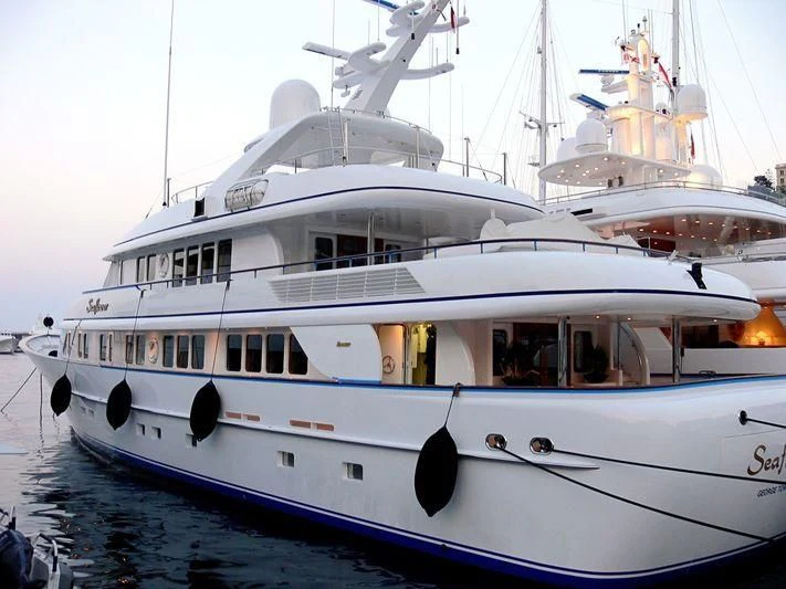 a large white boat aboard CIPITOUBA Yacht for Sale
