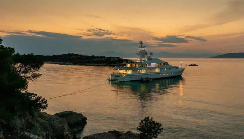 a boat on the water aboard VERA Yacht for Sale