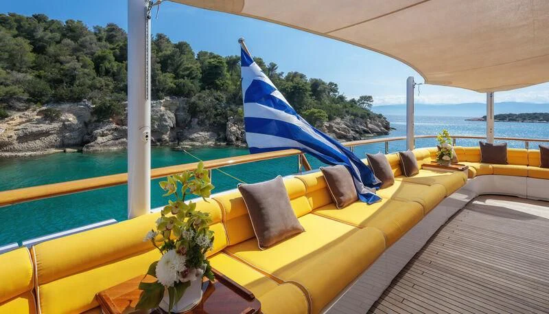 a boat on the water aboard VERA Yacht for Sale