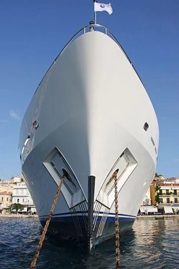 a large white sailboat aboard VERA Yacht for Sale