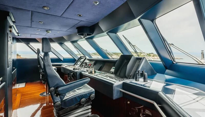 inside of a blue vehicle aboard VERA Yacht for Sale