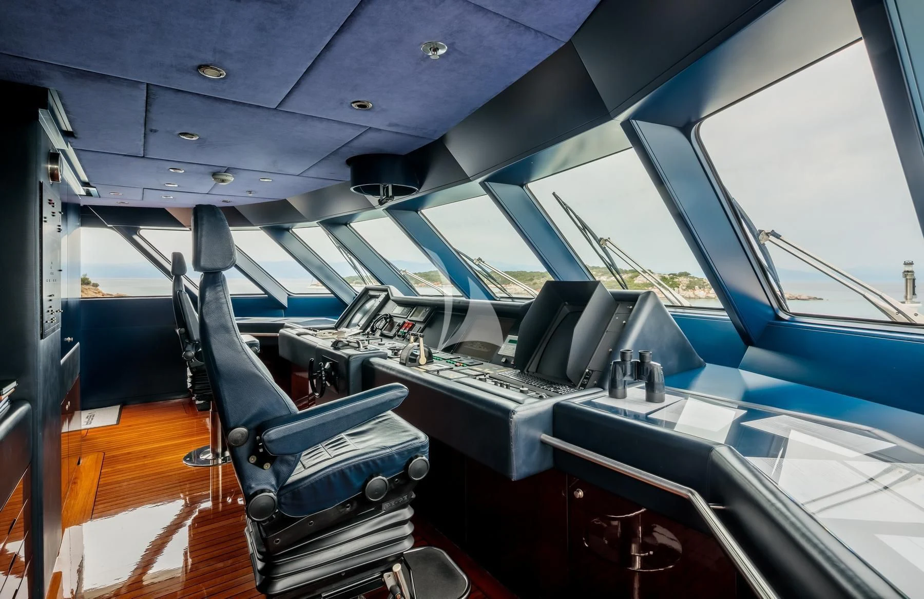 inside of a car aboard VERA Yacht for Sale