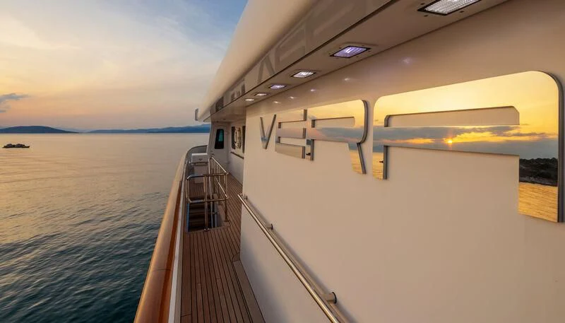 a boat on the water aboard VERA Yacht for Sale