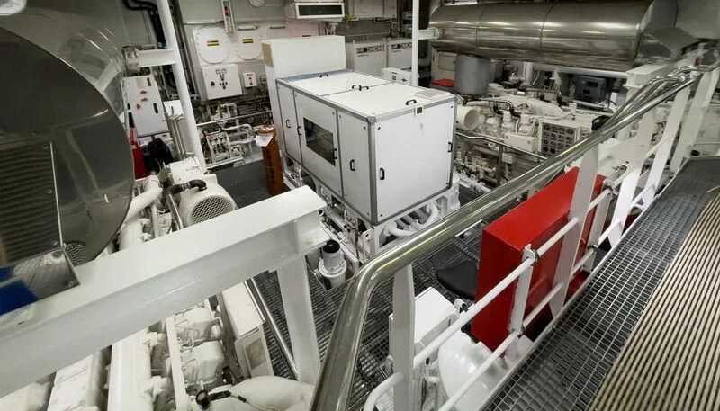 a large factory with machinery aboard VERA Yacht for Sale