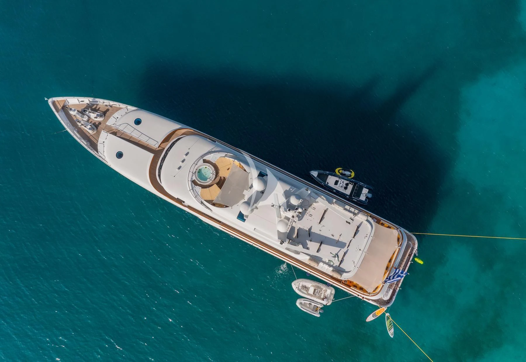 a satellite in outer space aboard VERA Yacht for Sale