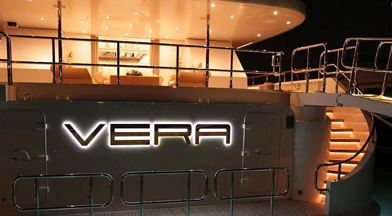 a large metal machine aboard VERA Yacht for Sale