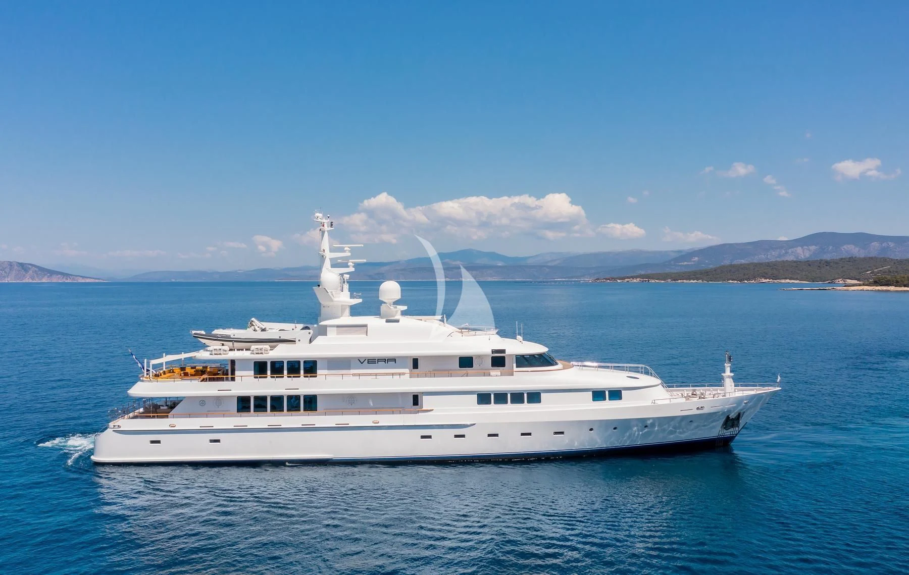 a boat in the water aboard VERA Yacht for Sale