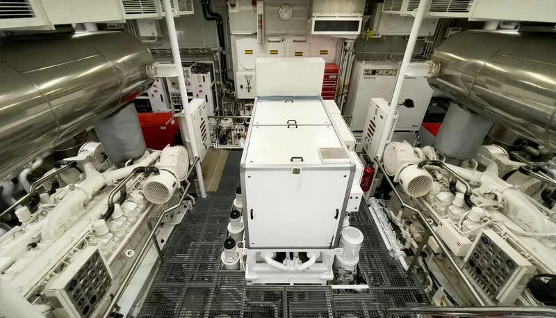 a machine in a factory aboard VERA Yacht for Sale