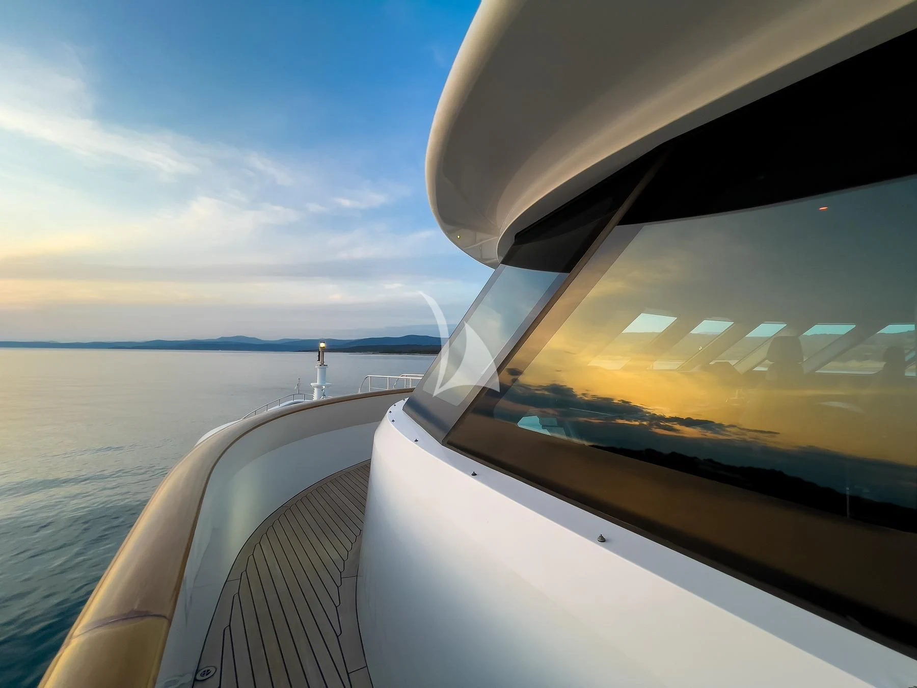 a view of the ocean from the inside of a car aboard VERA Yacht for Sale
